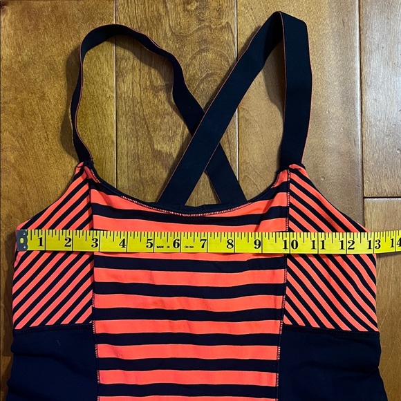 Lululemon Work It Out Tank Top Size 8 Orange Navy Athleisure Athletic Workout - Picture 5 of 11